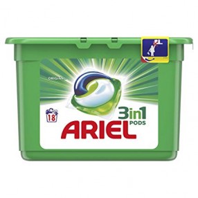 ARIEL detergente liquido 3 en 1 18 capsulas